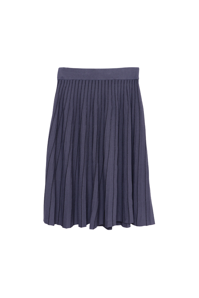 Lurex Knitted Dusty Blue Skirt - Giordano Ladies Philippines