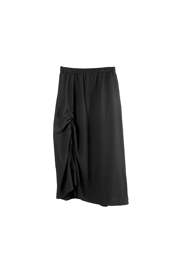 Black Skirt with Drawstring Detail Skirt Bottoms