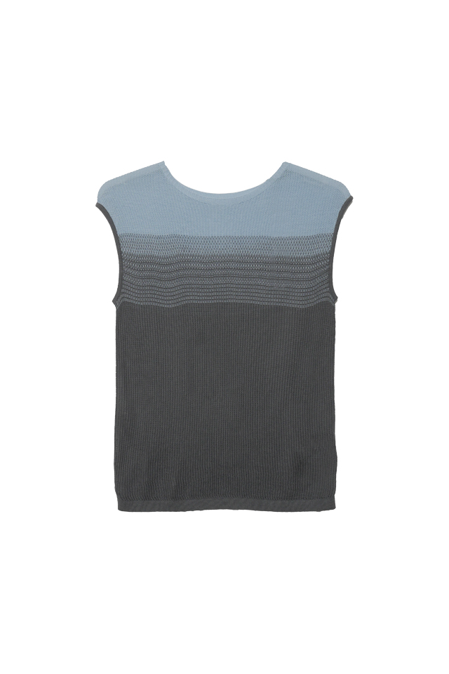 Space Yarn Gradation Turquoise Knit Tank Top